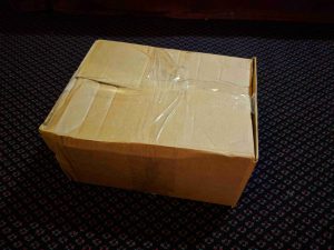 A cardboard box